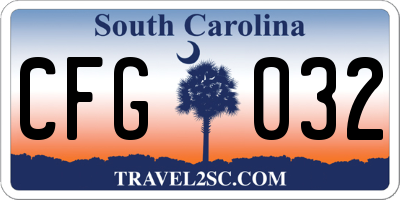 SC license plate CFG032