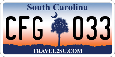 SC license plate CFG033