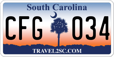 SC license plate CFG034