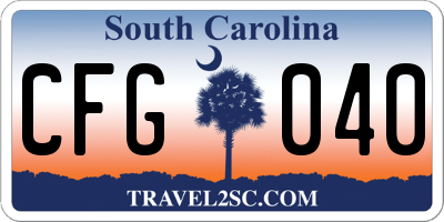 SC license plate CFG040