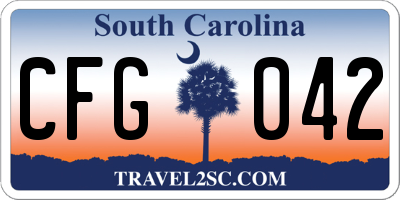 SC license plate CFG042