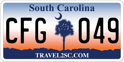 SC license plate CFG049