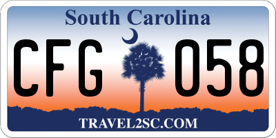 SC license plate CFG058