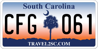 SC license plate CFG061