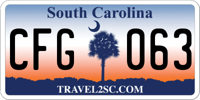 SC license plate CFG063