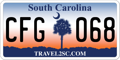 SC license plate CFG068
