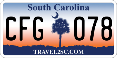 SC license plate CFG078