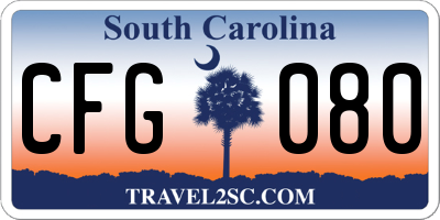 SC license plate CFG080