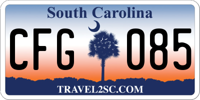 SC license plate CFG085