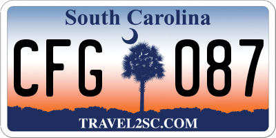 SC license plate CFG087