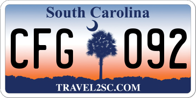 SC license plate CFG092