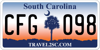 SC license plate CFG098