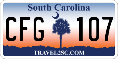 SC license plate CFG107