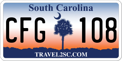 SC license plate CFG108