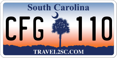 SC license plate CFG110