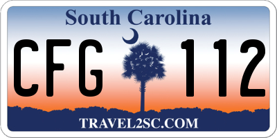 SC license plate CFG112