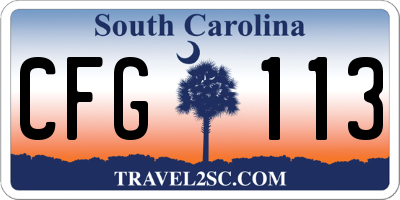 SC license plate CFG113