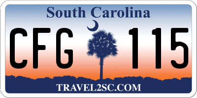SC license plate CFG115