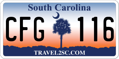 SC license plate CFG116