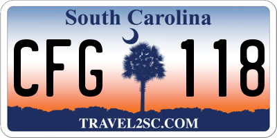SC license plate CFG118