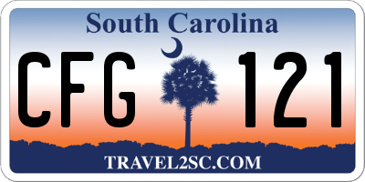 SC license plate CFG121