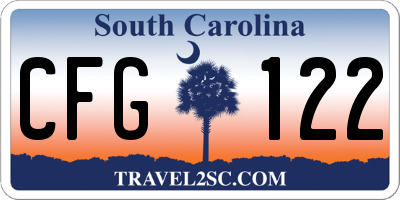 SC license plate CFG122