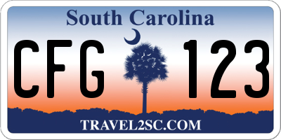 SC license plate CFG123