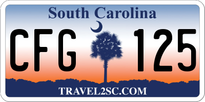 SC license plate CFG125