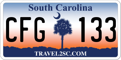 SC license plate CFG133