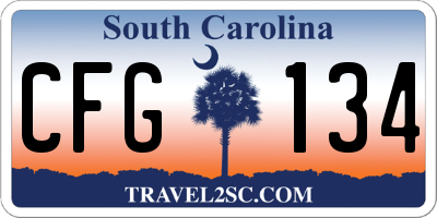 SC license plate CFG134