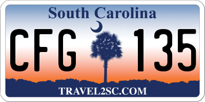 SC license plate CFG135