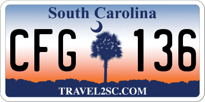SC license plate CFG136