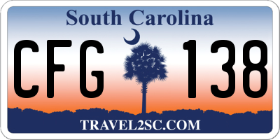 SC license plate CFG138