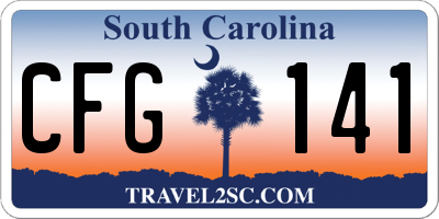 SC license plate CFG141