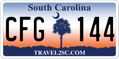 SC license plate CFG144