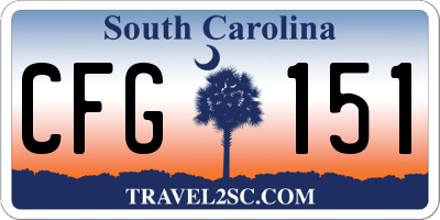 SC license plate CFG151