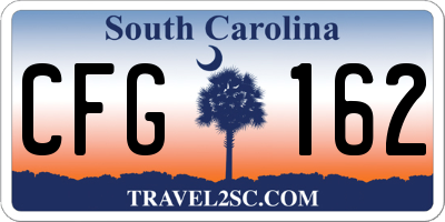 SC license plate CFG162