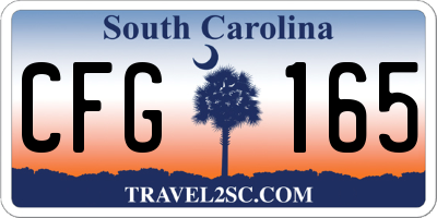 SC license plate CFG165