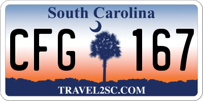SC license plate CFG167
