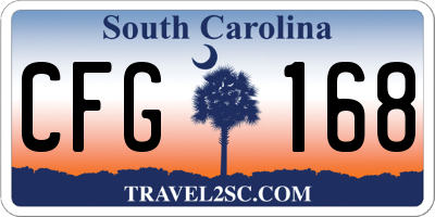 SC license plate CFG168