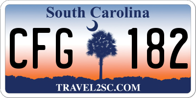 SC license plate CFG182