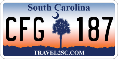 SC license plate CFG187