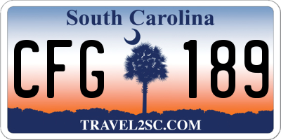 SC license plate CFG189