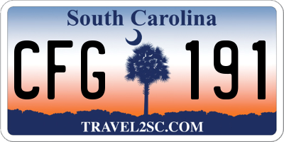 SC license plate CFG191