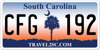 SC license plate CFG192