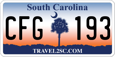SC license plate CFG193