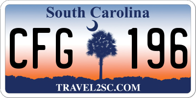 SC license plate CFG196