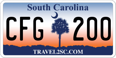 SC license plate CFG200