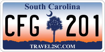 SC license plate CFG201