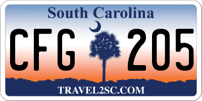 SC license plate CFG205